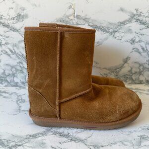 UGG Koolaburra Youth 6 Koola Short Boot Brown Suede Shearling Pull On Shoe STAIN